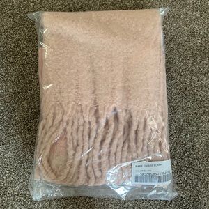 Large Fuzzy Knit Scarf Pastel Pink
